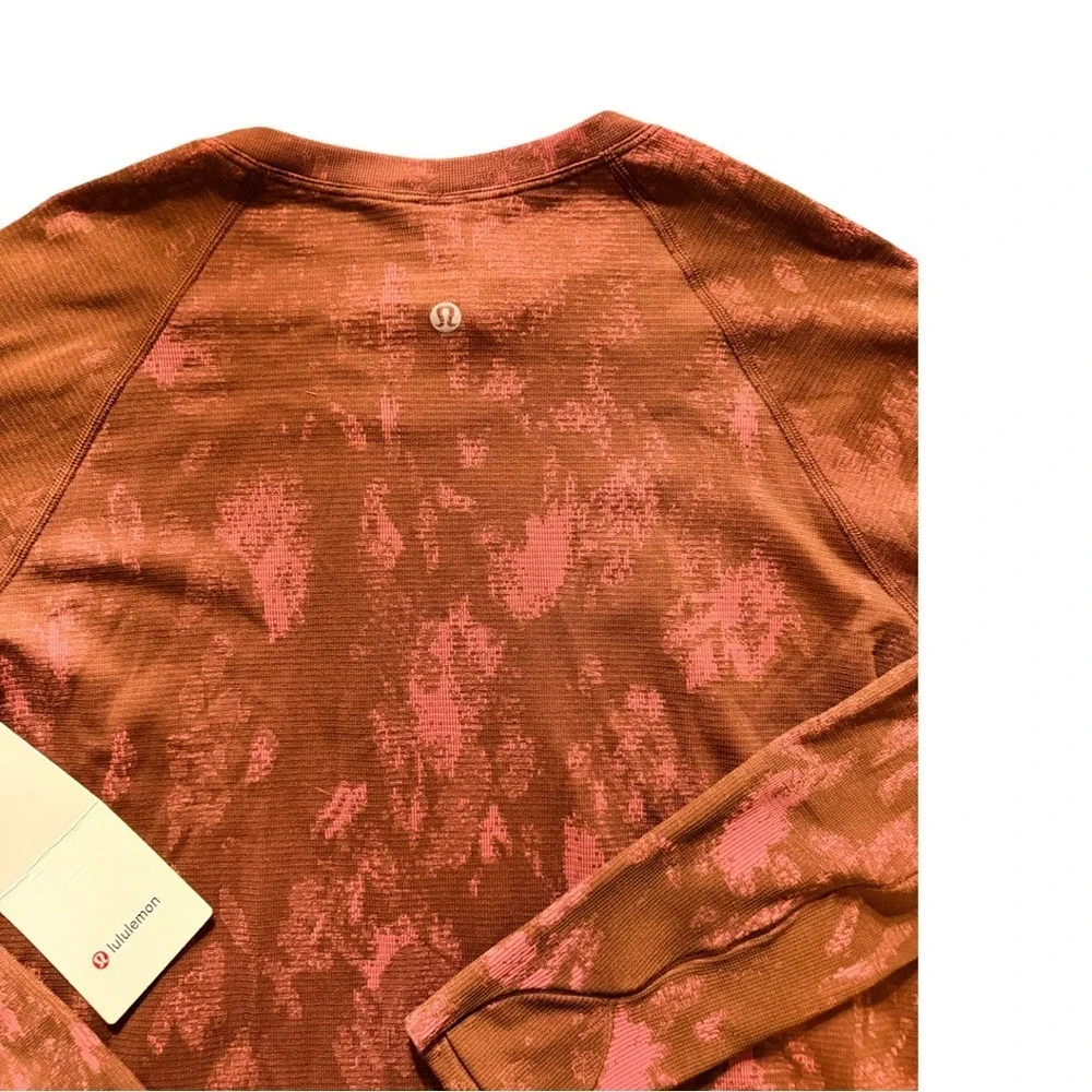 Lululemon Athletica Brown and Pink Long Sleeve Top-size 10 NWT - Picture 5 of 8